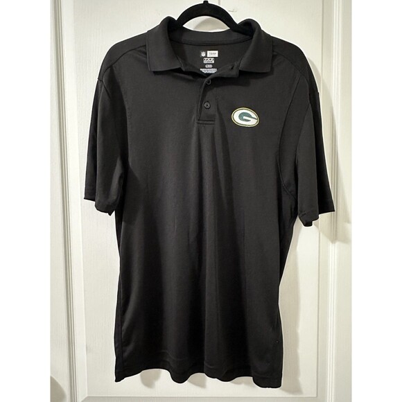 Green Bay Packers Polo Shirt Mens XL Football NFL Team Apparel Black - Picture 1 of 4